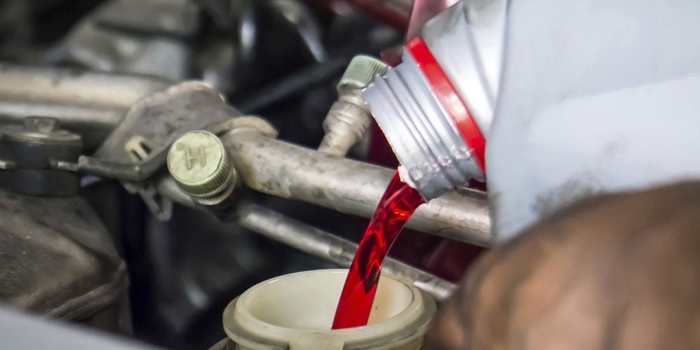 Vehicle transmission fluid being replaced